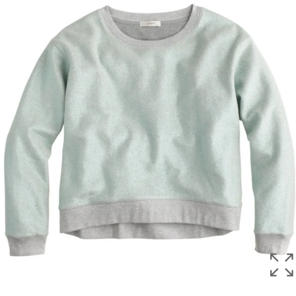 • J. Crew • Metallic Scoop Neck Gray Sweatshirt S